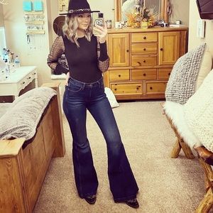 Wrangler trumpet flare leg high rise jeans